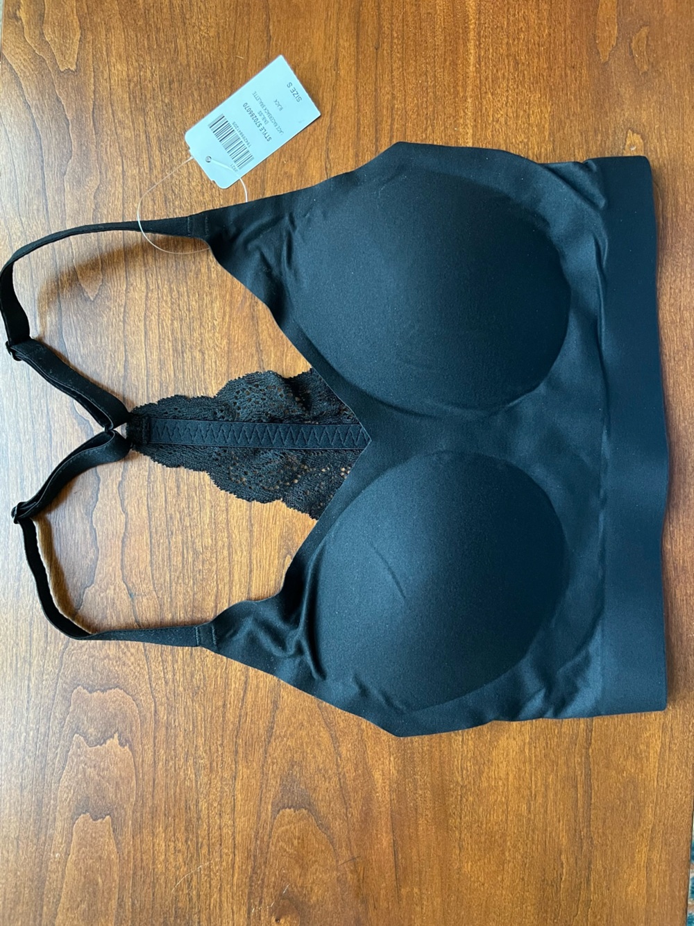 NWT Soma Black Enbliss Lace Racerback Bralette S w/ Removable Pads